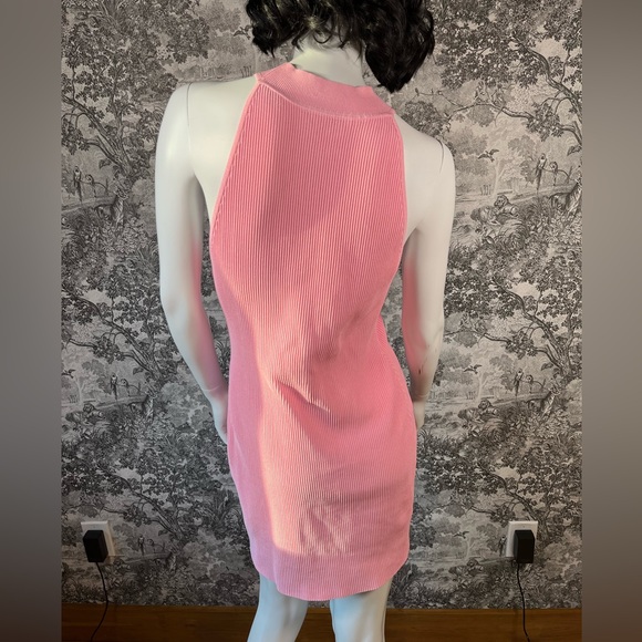 Pink Babaton Sculpt Knit Mock Neck Dress - Picture 7 of 10